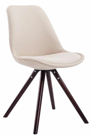 Eetkamerstoel Teulouso Rond frame Stof Creme,cappuccino