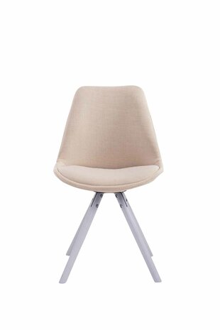 Eetkamerstoel Teulouso Rond frame Stof Creme,Wit