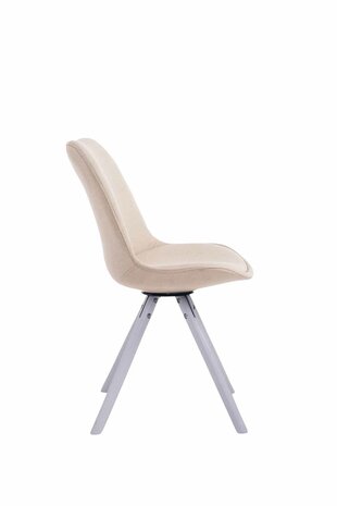 Eetkamerstoel Teulouso Rond frame Stof Creme,Wit