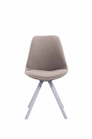 Eetkamerstoel Teulouso Rond frame Stof Taupe,Wit