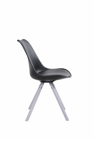 Eetkamerstoel Teulouso Rond frame Kunstleer Zwart,Wit