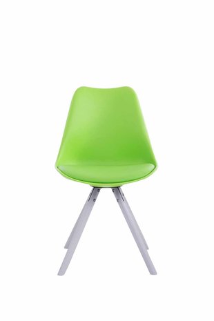 Eetkamerstoel Teulouso Rond frame Kunstleer Groen,Wit