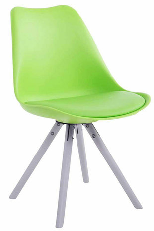 Eetkamerstoel Teulouso Rond frame Kunstleer Groen,Wit