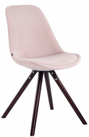 Eetkamerstoel Teulouso fluweel rond frame pink,cappuccino, 