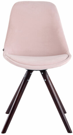 Eetkamerstoel Teulouso fluweel rond frame pink,cappuccino, 