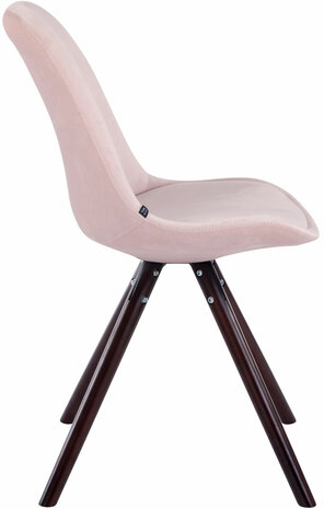 Eetkamerstoel Teulouso fluweel rond frame pink,cappuccino, 