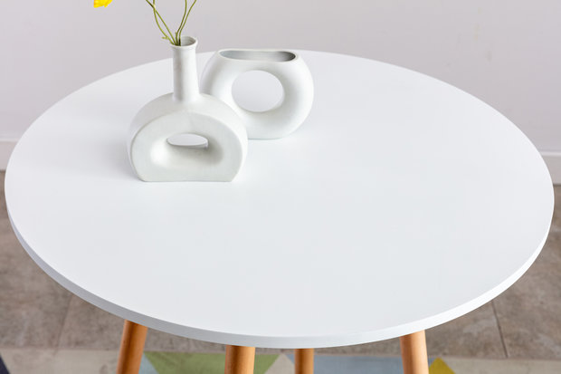Statafel Narje rond Wit,natura (rund)