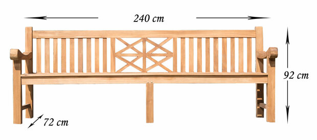 Teakbank Flarido teak,240 cm, 