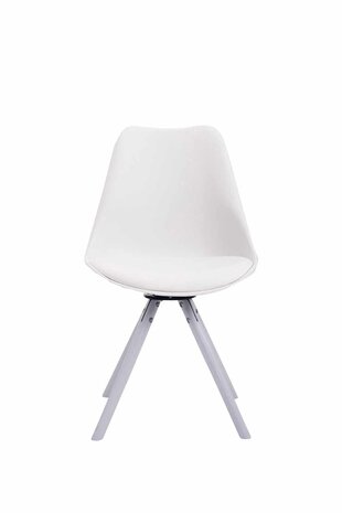 Eetkamerstoel Teulouso Rond frame Kunstleer Wit,Wit