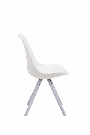 Eetkamerstoel Teulouso Rond frame Kunstleer Wit,Wit