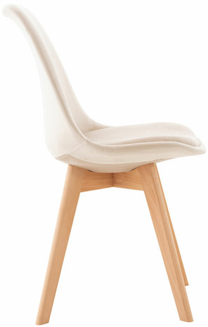 Set van 4 eetkamerstoelen Lenaris beige,Samt, 