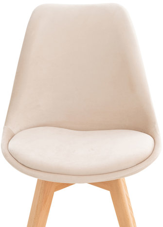 Set van 4 eetkamerstoelen Lenaris beige,Samt, 