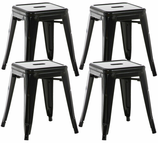 Set van 4 Irman krukken zwart, Zwart