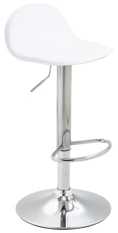 Set van 2 barkrukken Lini wit,chroom, Wit