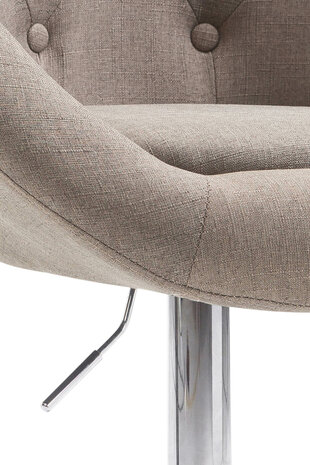 Barkruk Lindin V2 Stof Taupe,chroom
