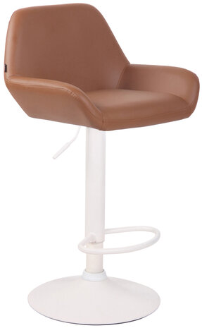 Set van 2 barkrukken Brigi kunstleer licht bruin,wit, Bruin