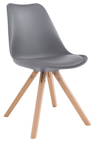 Set van 4 stoelen Teulouso - Vierkant - Kunstleer grijs,natura, Grijs