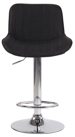Set van 2 barkrukken Lintine stof zwart,chroom, Zwart