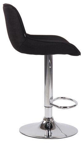 Set van 2 barkrukken Lintine stof zwart,chroom, Zwart