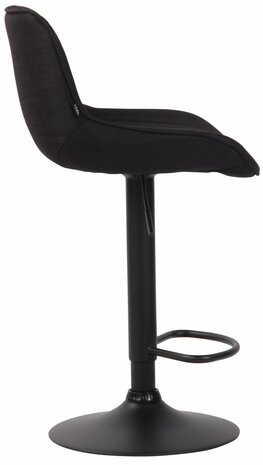Set van 2 barkrukken Lintine stof zwart,zwart, Zwart