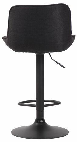 Set van 2 barkrukken Lintine stof zwart,zwart, Zwart