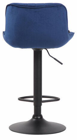 Set van 2 Barkrukken Lintine Fluweel Blauww,zwart
