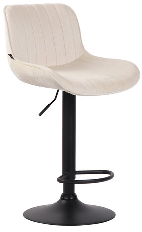 Set van 2 Barkrukken Lintine Fluweel Creme,zwart