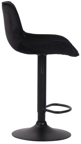 Set van 2 Barkrukken Lintine Fluweel zwart,zwart, Zwart