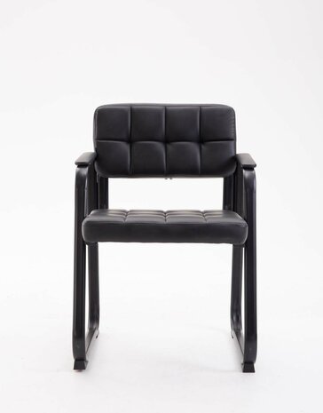 Bezoekersstoel Cinidi B Kunstleer zwart, Zwart
