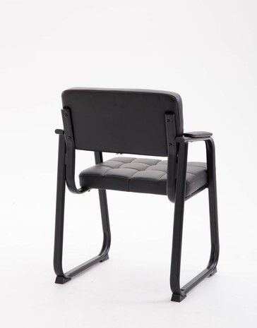 Bezoekersstoel Cinidi B Kunstleer zwart, Zwart