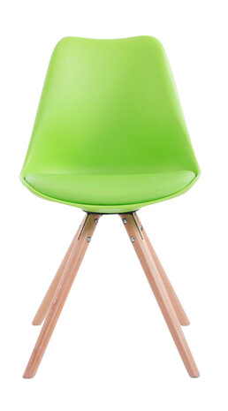 Set van 4 eetkamerstoelen Teulouso kunstleer rond groen,natura, Groen