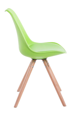 Set van 4 eetkamerstoelen Teulouso kunstleer rond groen,natura, Groen