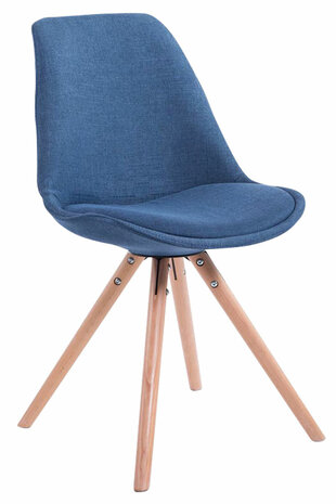 Set van 4 eetkamerstoelen Teulouso stof rond Blauww,natura