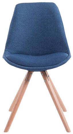 Set van 4 eetkamerstoelen Teulouso stof rond Blauww,natura