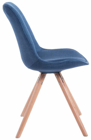 Set van 4 eetkamerstoelen Teulouso stof rond Blauww,natura