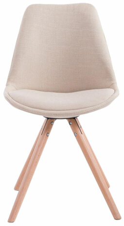 Set van 4 eetkamerstoelen Teulouso stof rond Creme,natura