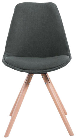 Set van 4 eetkamerstoelen Teulouso stof rond donkergrijs,natura, Grijs