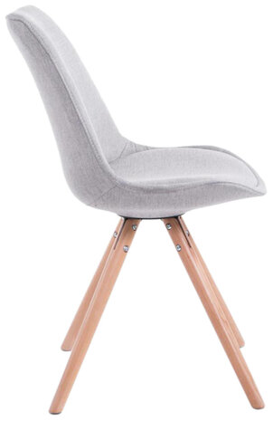 Set van 4 eetkamerstoelen Teulouso stof rond grijs,natura, Grijs