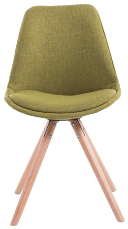 Set van 4 eetkamerstoelen Teulouso stof rond groen,natura, Groen