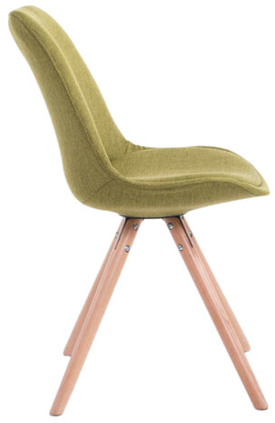 Set van 4 eetkamerstoelen Teulouso stof rond groen,natura, Groen