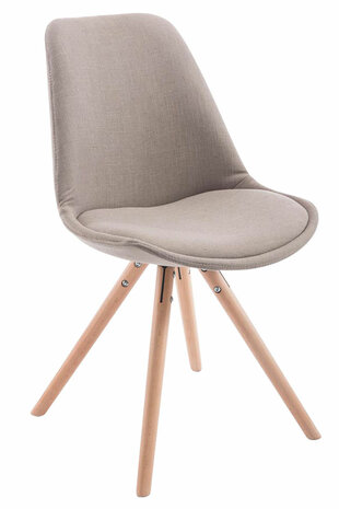 Set van 4 eetkamerstoelen Teulouso stof rond Taupe,natura