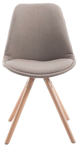 Set van 4 eetkamerstoelen Teulouso stof rond Taupe,natura