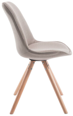 Set van 4 eetkamerstoelen Teulouso stof rond Taupe,natura