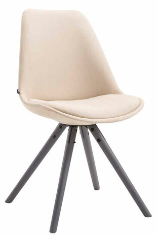 Set van 4 eetkamerstoelen Teulouso stof rond Creme,grijs