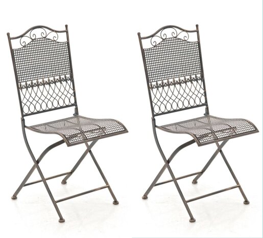 Set van 2 opvouwbare tuinstoelen Karin bronzen, 