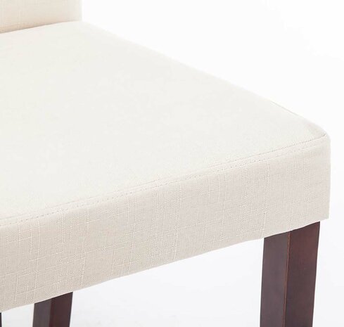 Set van 4 Eetkamerstoel Ani Stof Creme,cappuccino