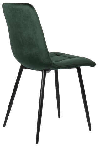 Set van 2 eetkamerstoelen Teldi groen,Fluweel, Groen