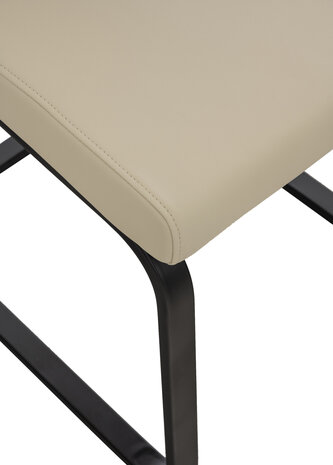 Set van 2 eetkamerstoelen Billia Creme,Kunstleer