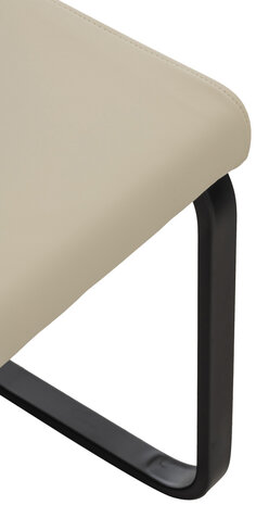 Set van 2 eetkamerstoelen Billia Creme,Kunstleer
