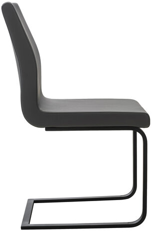 Set van 2 eetkamerstoelen Billia grijs,Kunstleer, Grijs